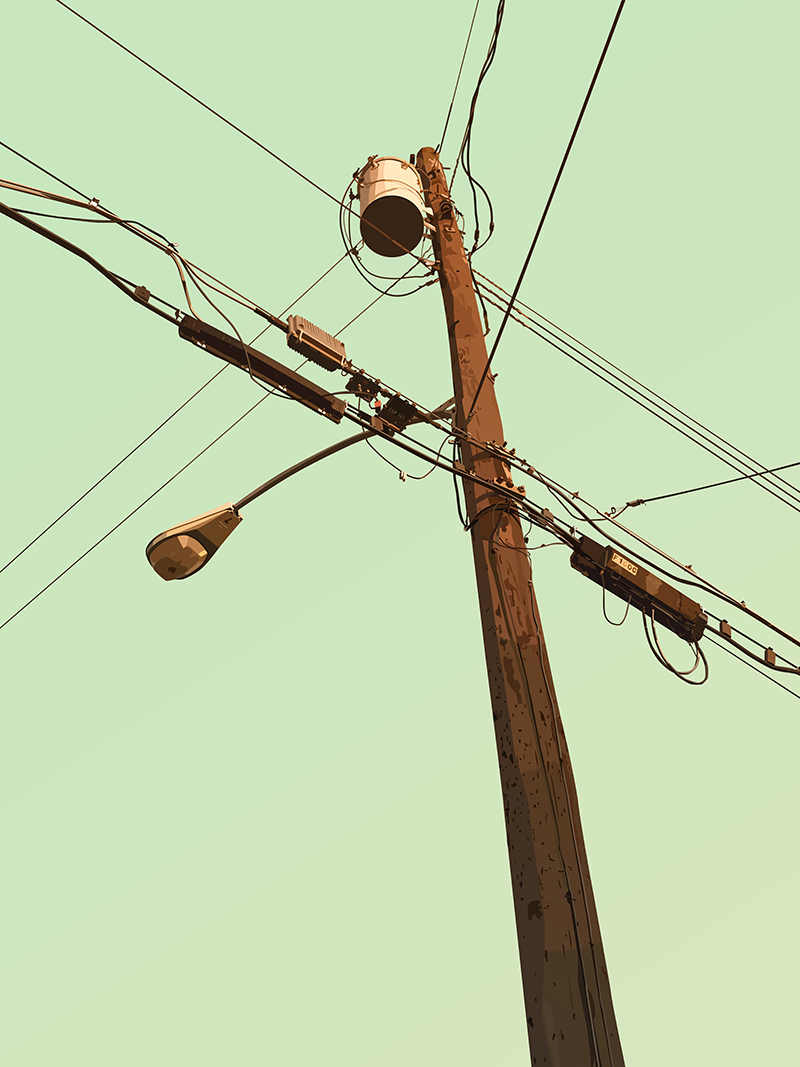 Telephone Pole Vector Art