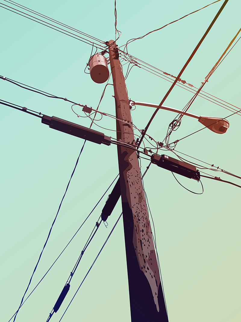 Telephone Pole Vector Art